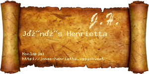 Jónás Henrietta névjegykártya