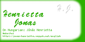 henrietta jonas business card