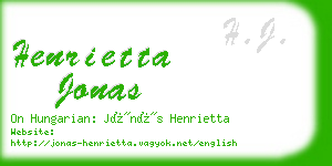 henrietta jonas business card